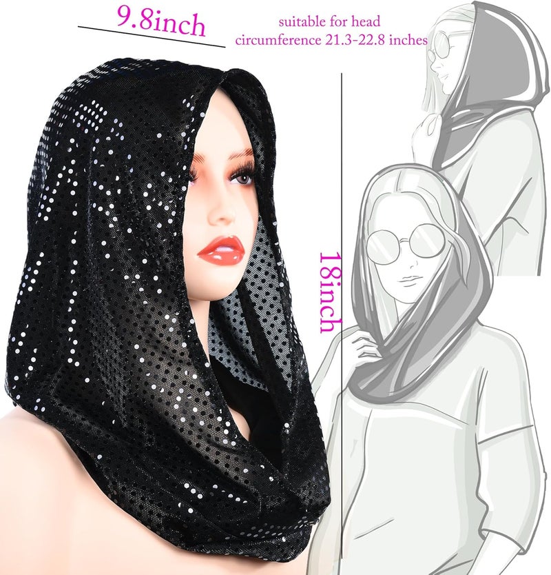 Bazeen sequin unisex rave hood/festival outfit/hood, sparkly bandana Rave Accessories, Rave Gear - Image 4